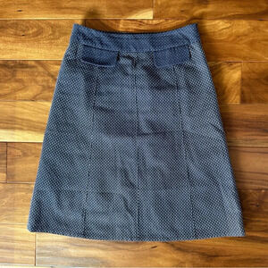 Young Essence Navy and White Polka Dot A-Line Skirt size Small